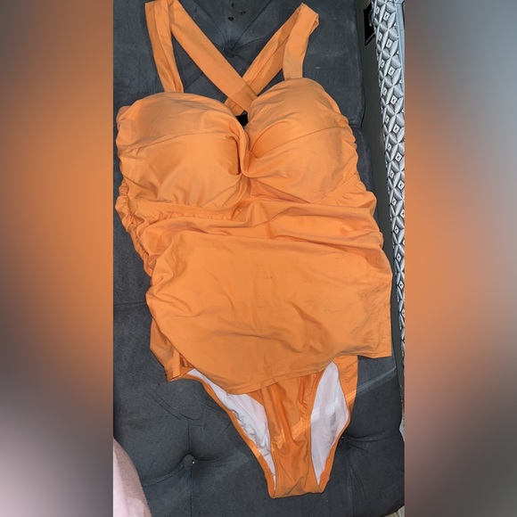 Orange cross cross back orange swimsuit - Picture 1 of 1